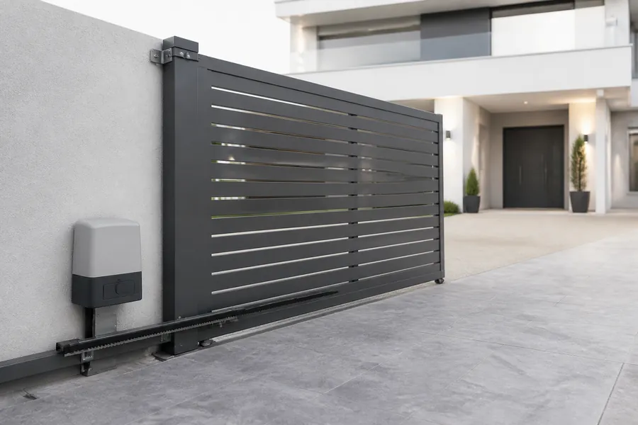 Sliding gate opener installation
